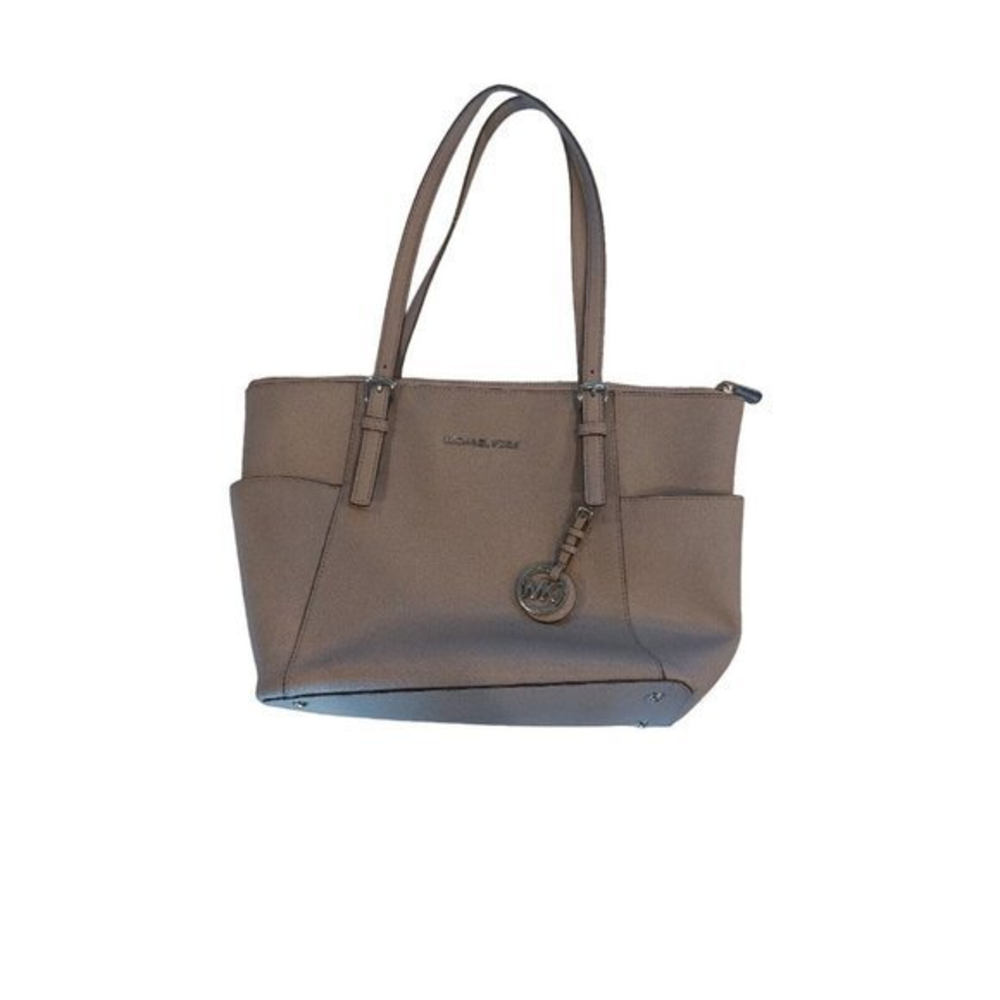Michael Kors Blue/Gray Charlotte‎ Saffiano Leather Tote Shoulder Bag